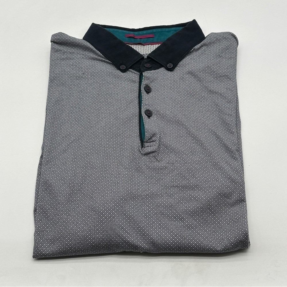 Men's TED BAKER LONDON Navy‎ w/ Contrast Trim Polo Shirt size 4